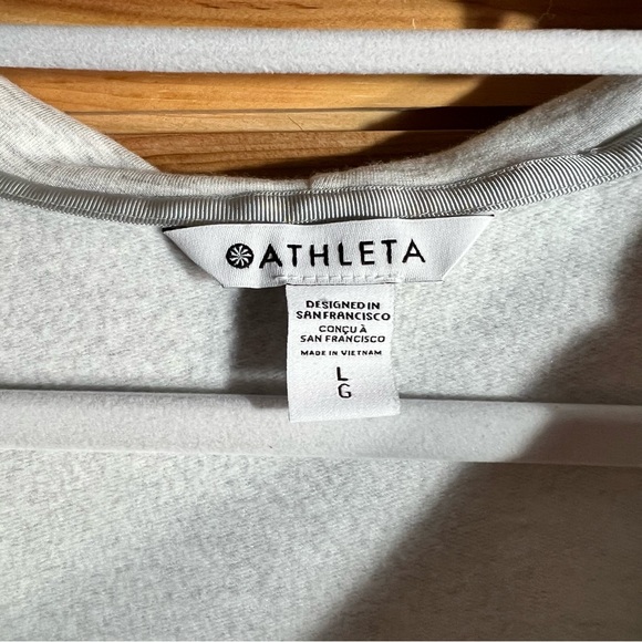 Athleta Purana Wrap Super Soft Heather Gray Cowl Neck Hooded Sweater - Picture 3 of 11